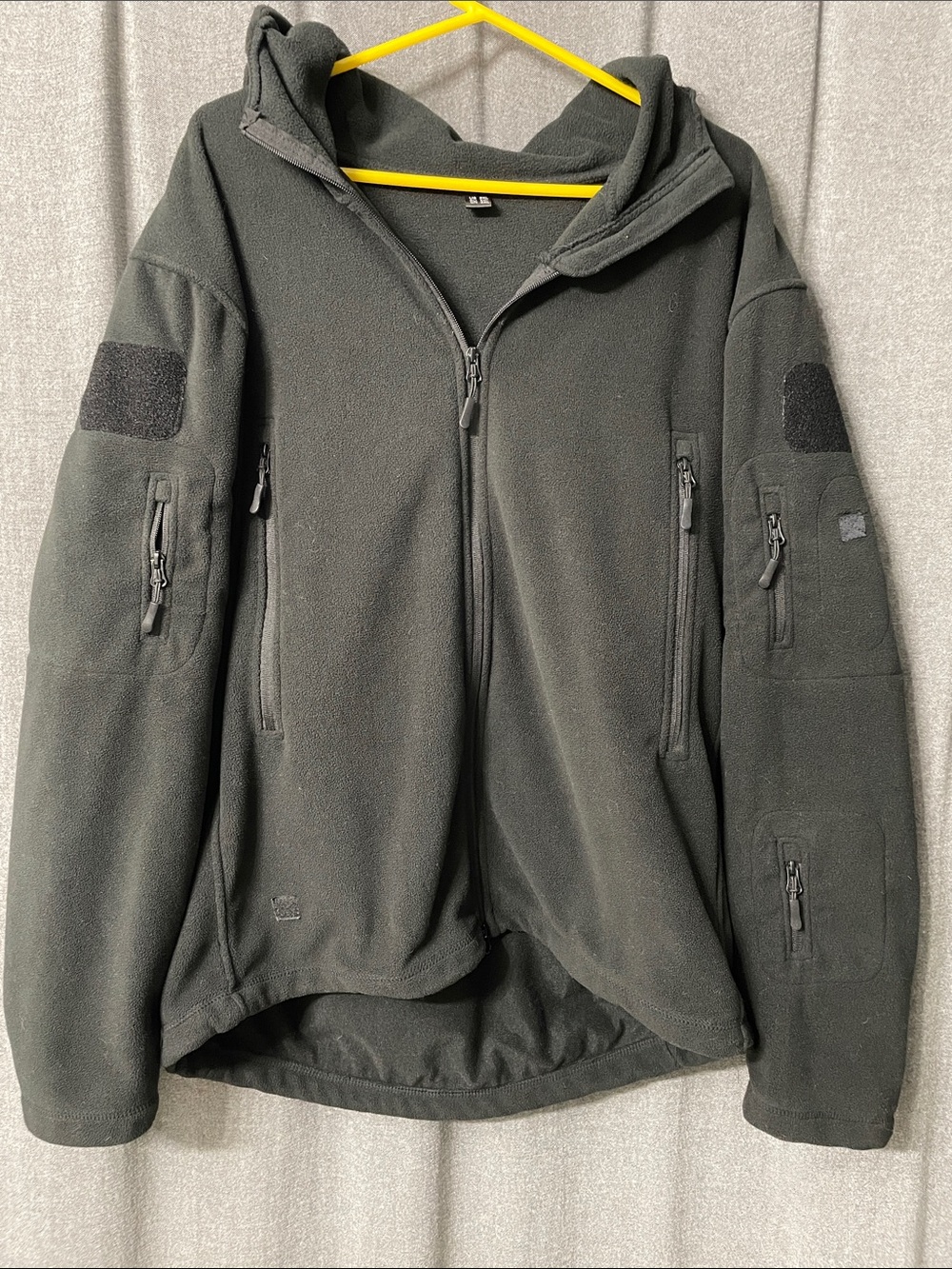 Men's Tactical Field Warm Fleece Jacket in Black with Hood